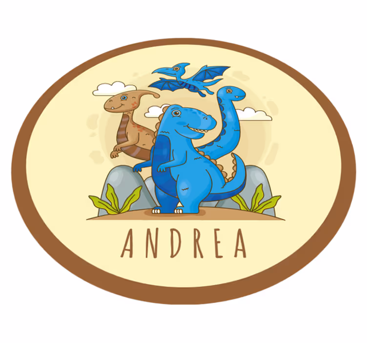 Alfombra vinílica personalizable composición de dinosaurios - TenVinilo