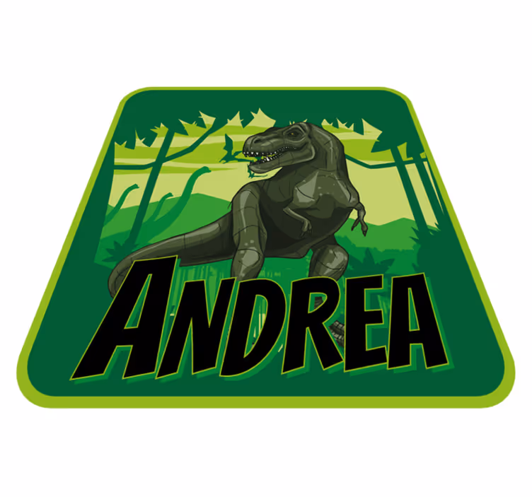 Alfombra vinílica con nombre Fondo de dinosaurio realista - TenVinilo
