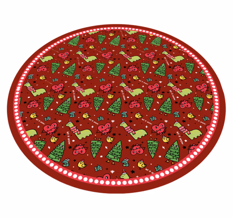 Alfombra vinílica navidad diseño circular festivo - TenVinilo