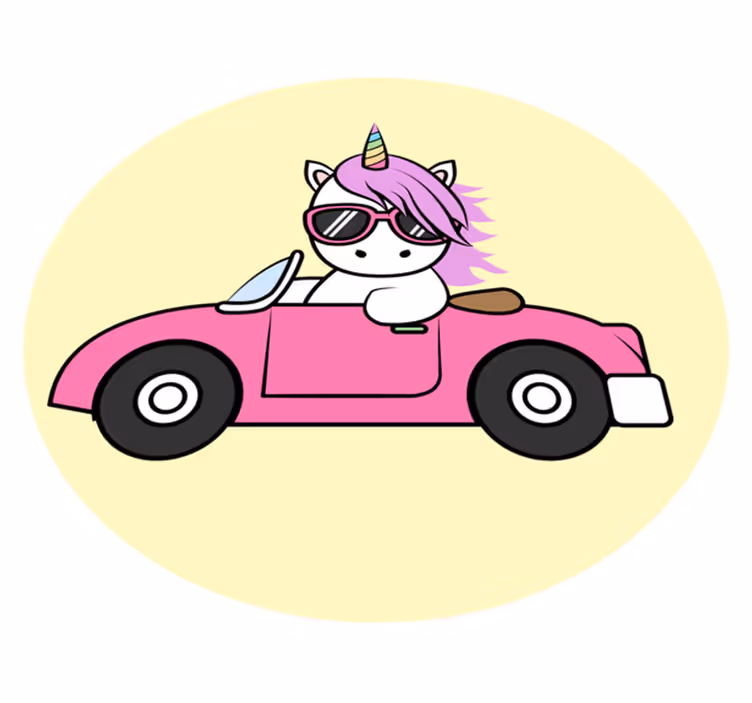 Aflombra vinílica animales Conducción de unicornio genial - TenVinilo