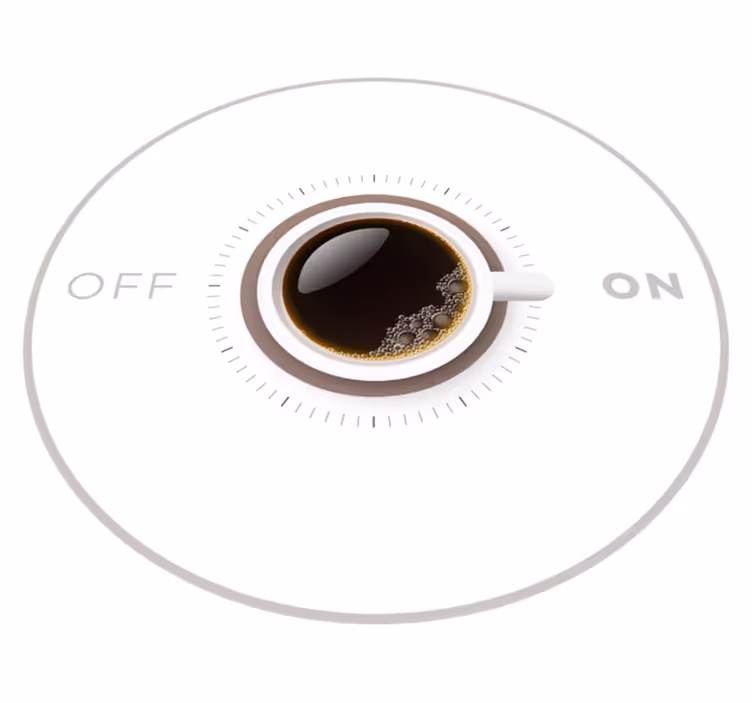 Alfombras vinílicas modernas Taza de café con encendido y apagado - TenVinilo