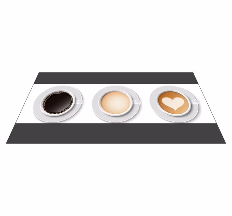 Alfombra vinílica cocina corredor de tazas de café - TenVinilo