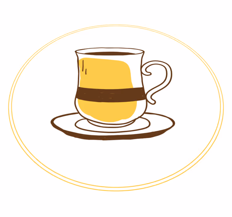 Alfombra vinílica cocina ilustración de vaso de café expreso - TenVinilo