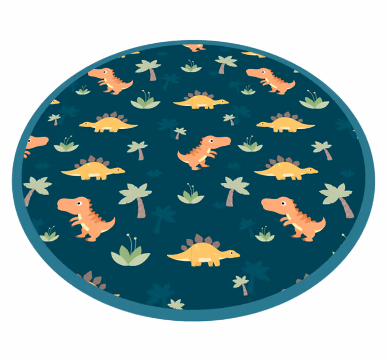 Alfombra vinílica infantil redonda dinosaurios - TenVinilo