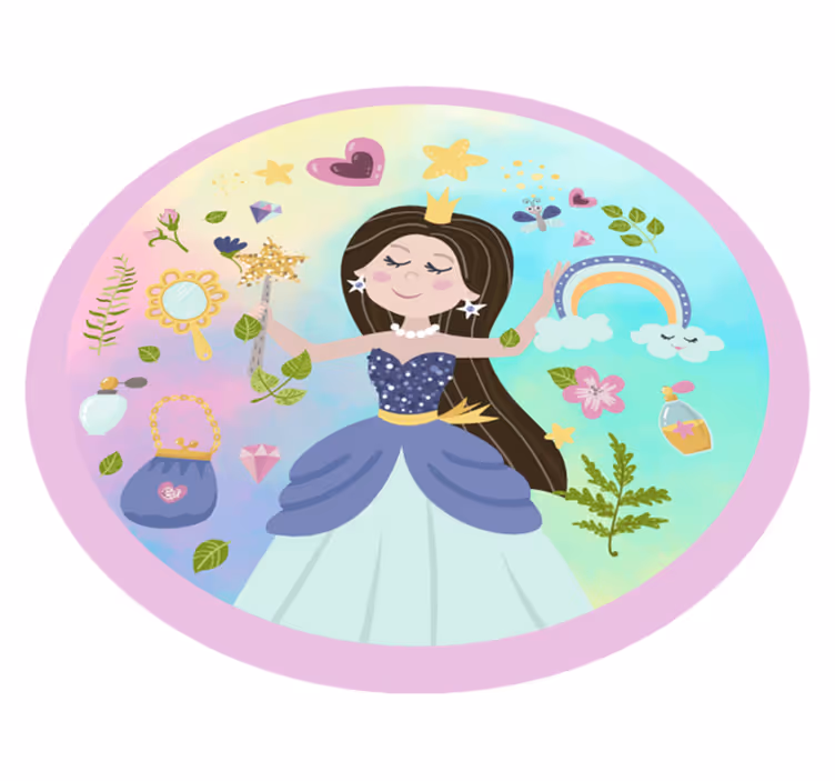 Alfombra vinílica infantil princesa de cuento de hadas - TenVinilo