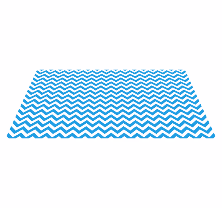 Alfombra vinílica rayas Zig zag azul y blanco - TenVinilo