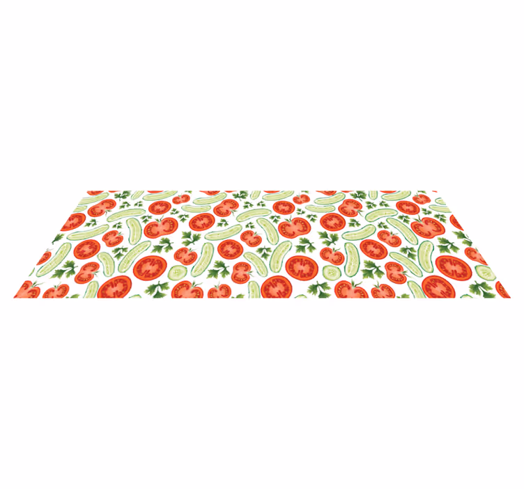 Alfombra vinílica cocina motivo vegetal - TenVinilo
