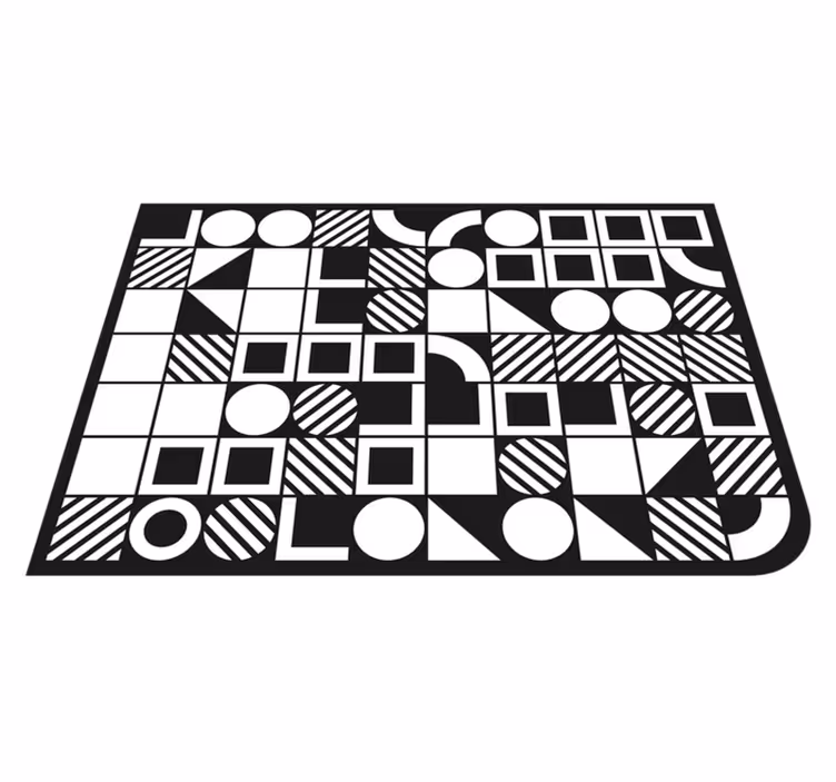 Alfombra vinílica geométrica balance de formas - TenVinilo