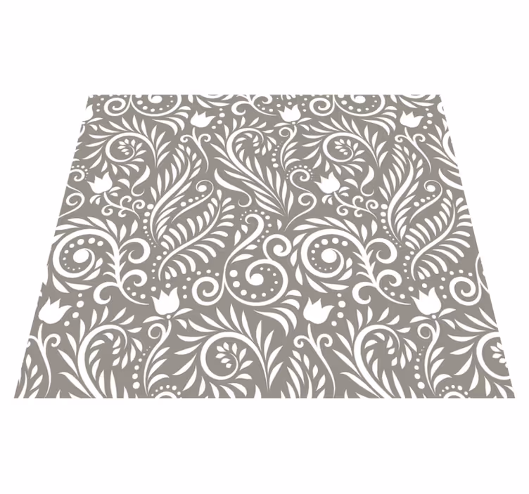 Alfombra vinílica flores elegancia paisley - TenVinilo