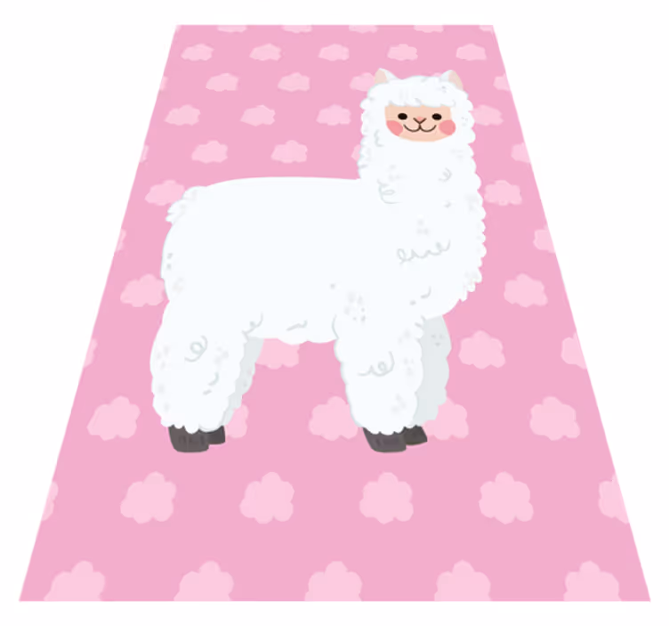 Aflombra vinílica animales Llama nórdica rosa - TenVinilo