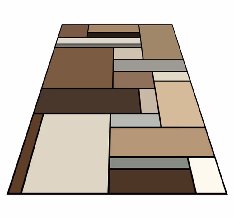 Alfombra vinílica moderna capas geométricas contemporáneas - TenVinilo