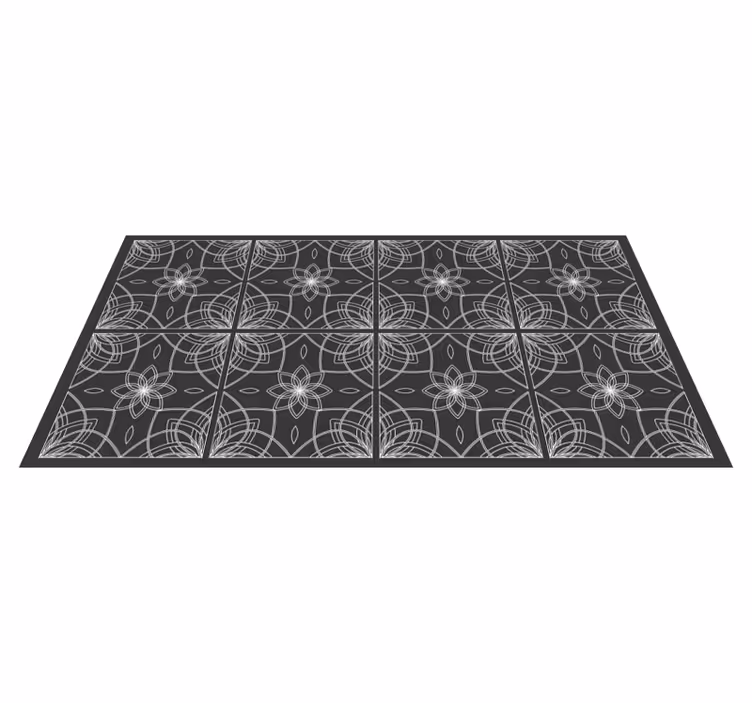 Alfombra vinílica flores esquema floral - TenVinilo
