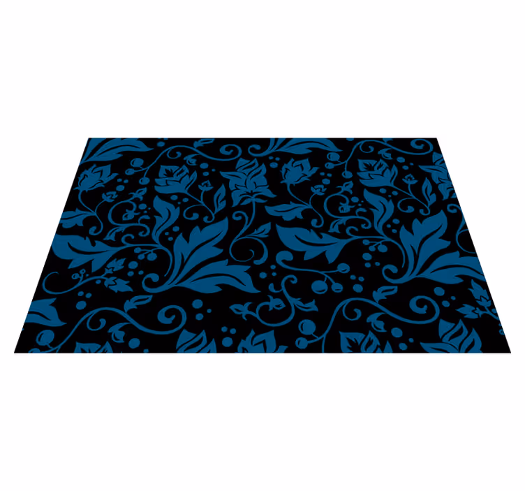 Alfombra vinílica despacho Vintage negro y azul - TenVinilo