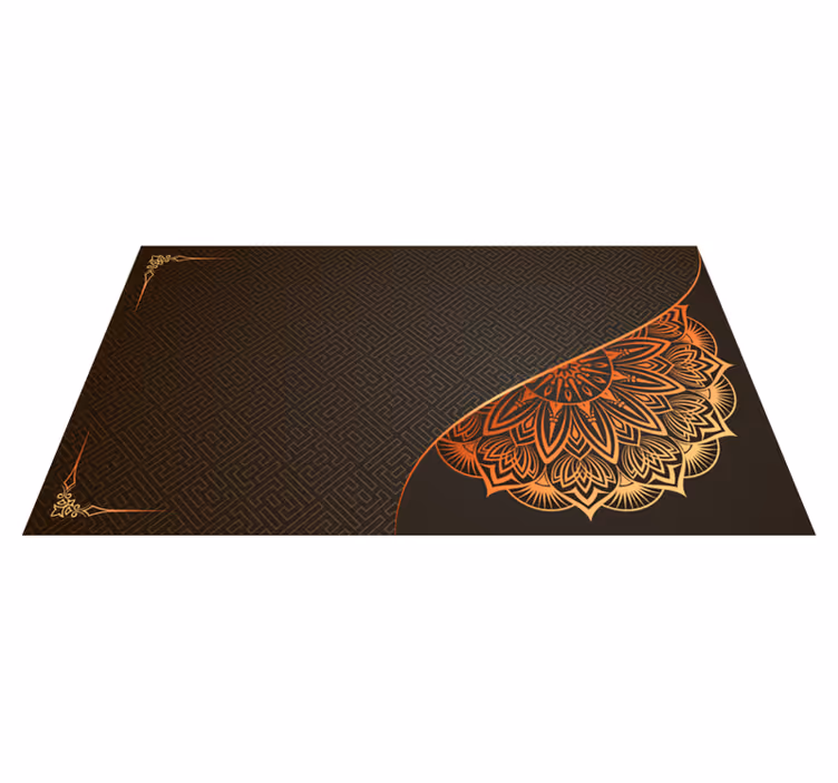 Alfombra vinílica despacho Mandala dorado - TenVinilo