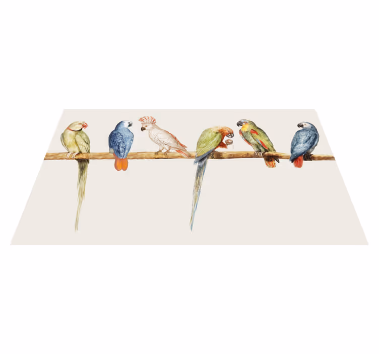Alfombra vinílica de animales ilustración de perca de loro - TenVinilo