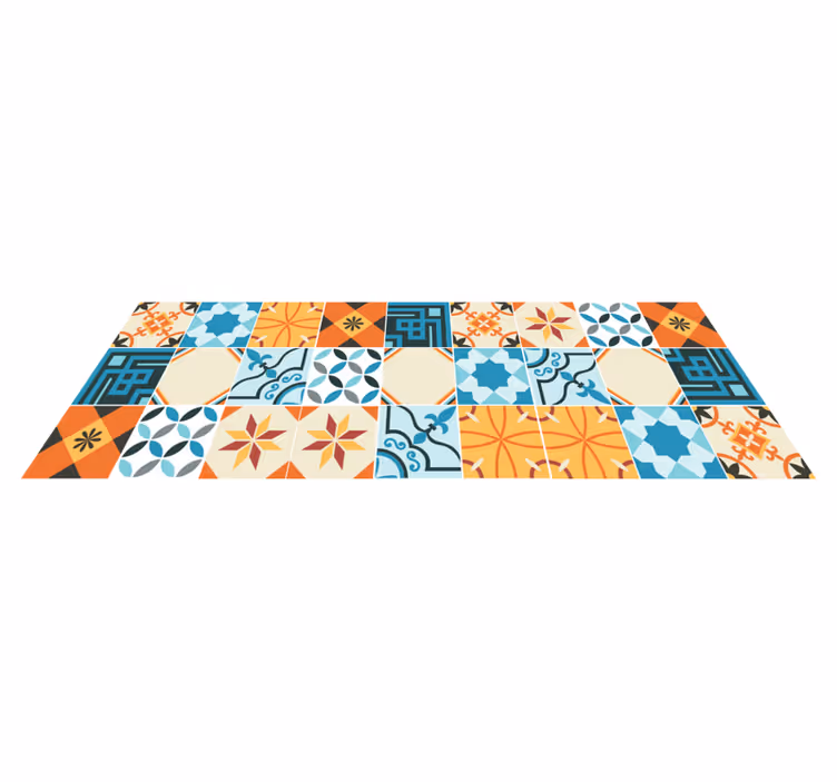 Alfombra vinílica hidráulica azulejos estampados - TenVinilo