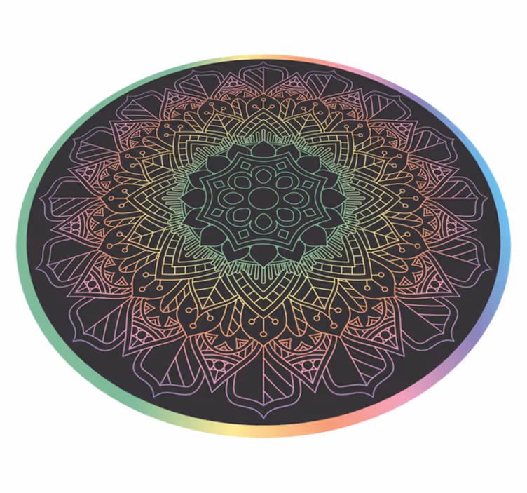 Alfombra vinílica mandala de arcoíris - TenVinilo