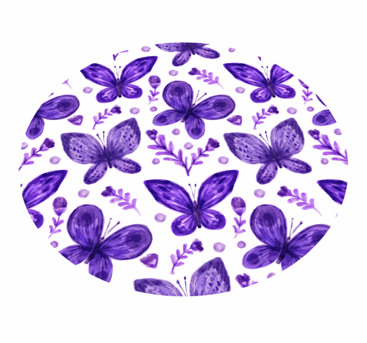 Alfombra de vinilo infantil Mariposas moradas volando - TenVinilo