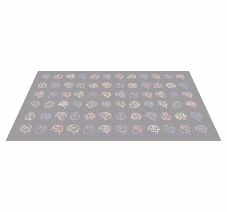Alfombra vinílica moderna cerebros tonos pastel - TenVinilo