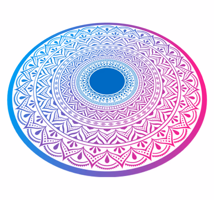 Alfombra vinílica mandala Circulo morado y azul - TenVinilo