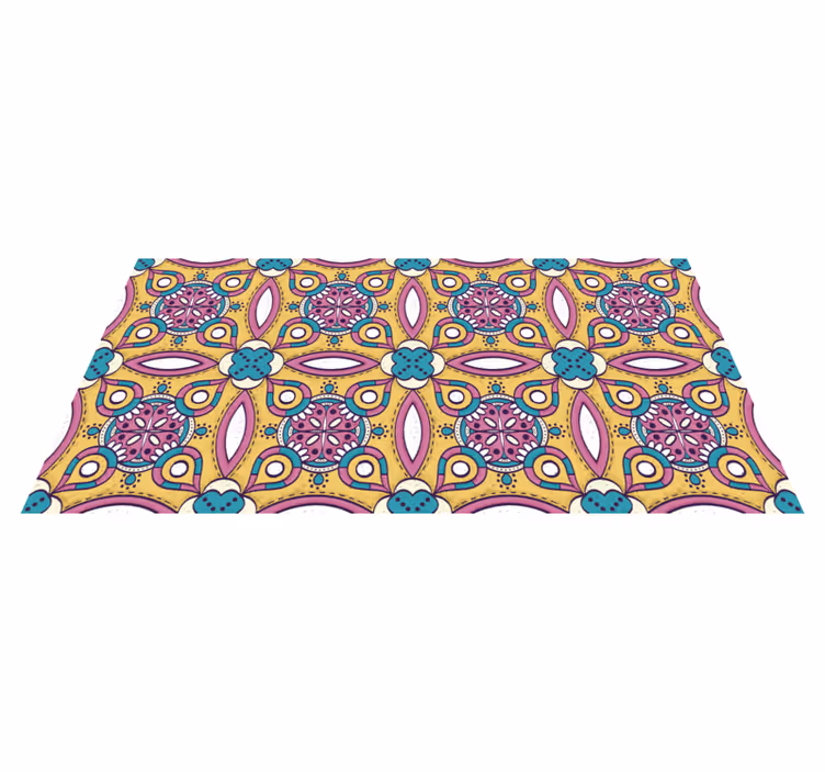 Alfombra vinílica flores conjunto con motivos florales - TenVinilo