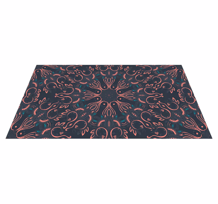 Alfombra vinílica de animales pulpo paisley - TenVinilo