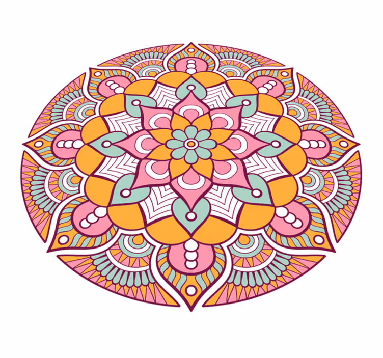 Alfombra vinílica mandala Pluma rosa - TenVinilo
