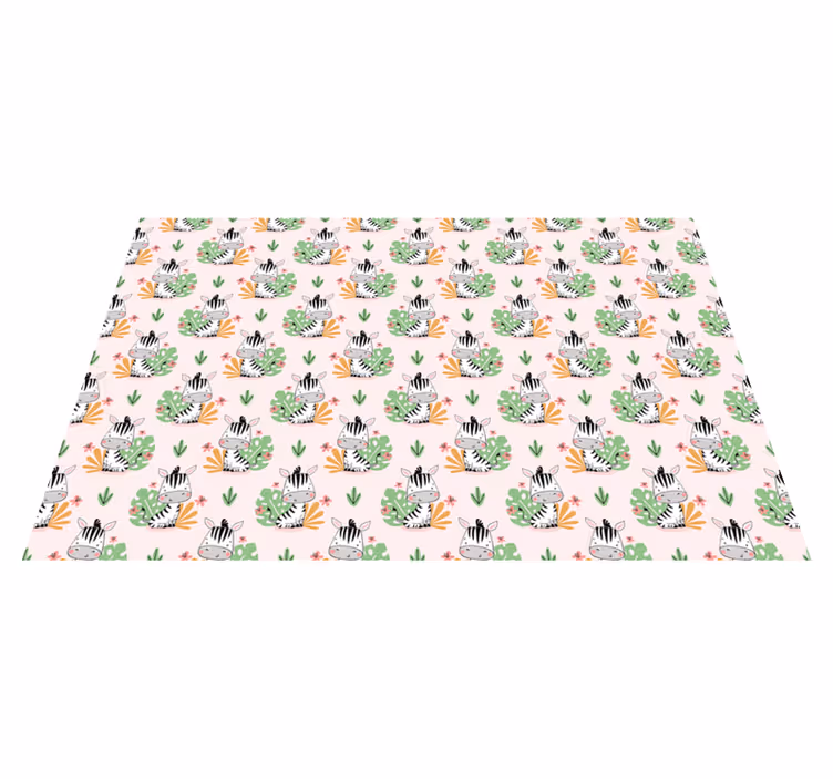 Alfombra vinílica infantil cebra tropical - TenVinilo