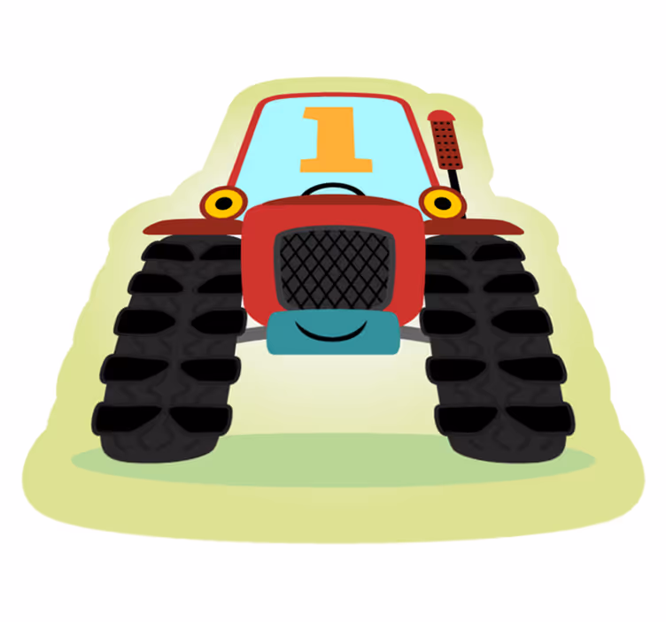 Alfombra vinílica infantil ilustración de tractor - TenVinilo