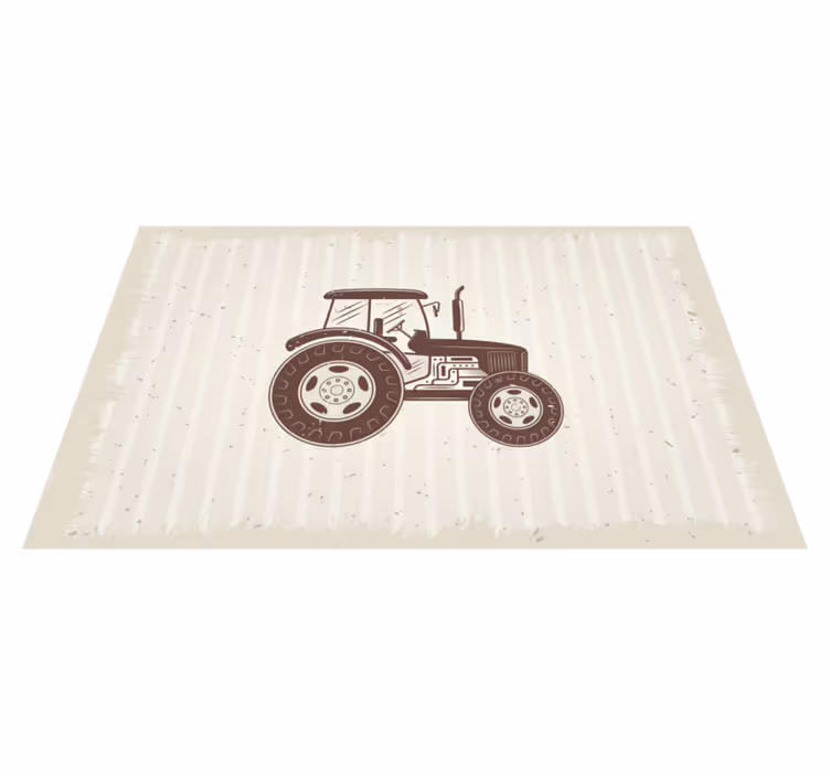 Alfombra vinílica textura representación del tractor rústico - TenVinilo