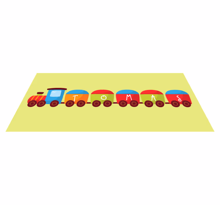 Alfombra vinílica infantil tren con nombre - TenVinilo