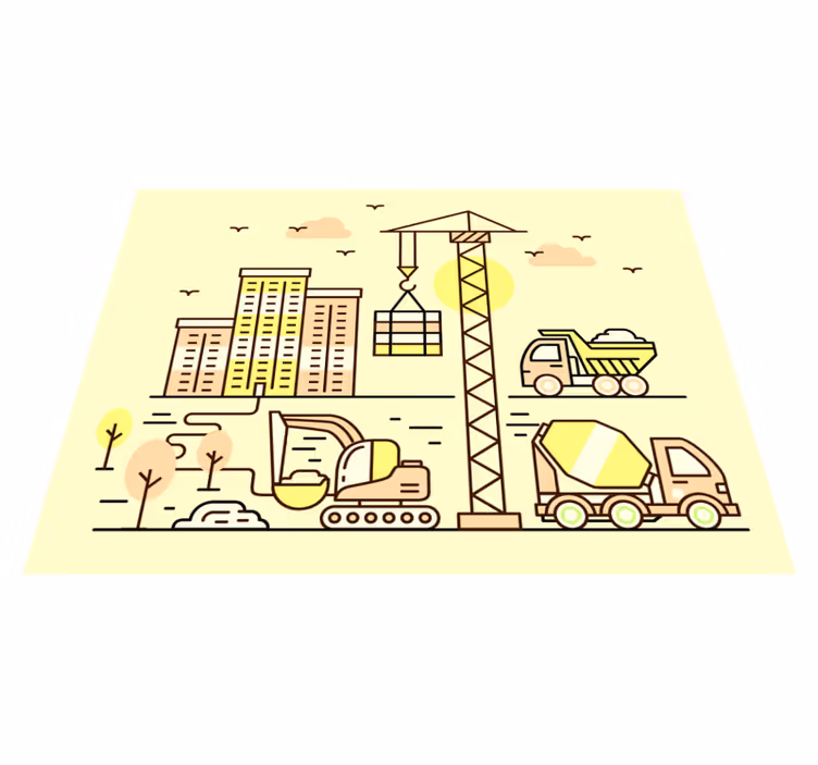 Alfombra vinílica infantil construcción urbana - TenVinilo
