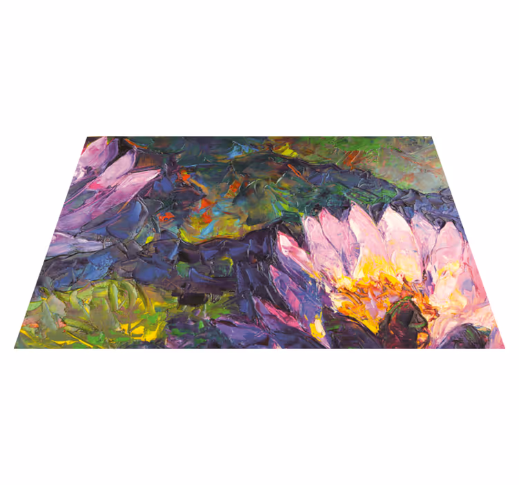 Alfombra vinílica flores florales impresionistas - TenVinilo