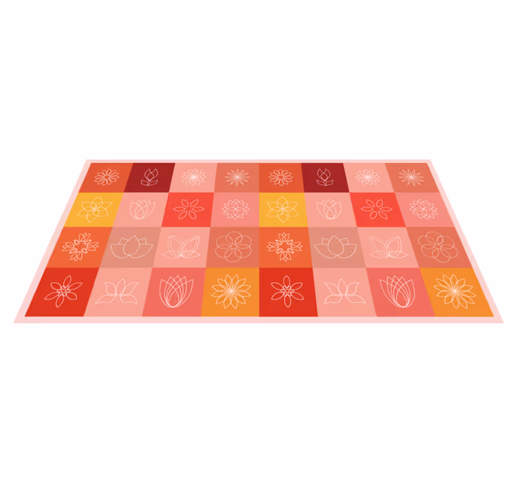 Alfombra vinílica hidráulica flores de loto - TenVinilo