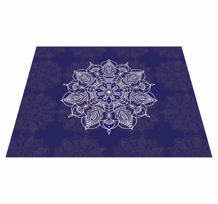 Alfombra vinílica mandala flor loto espiritual  - TenVinilo