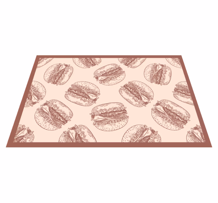 Alfombra vinílica de animales ilustraciones de hamburguesa - TenVinilo