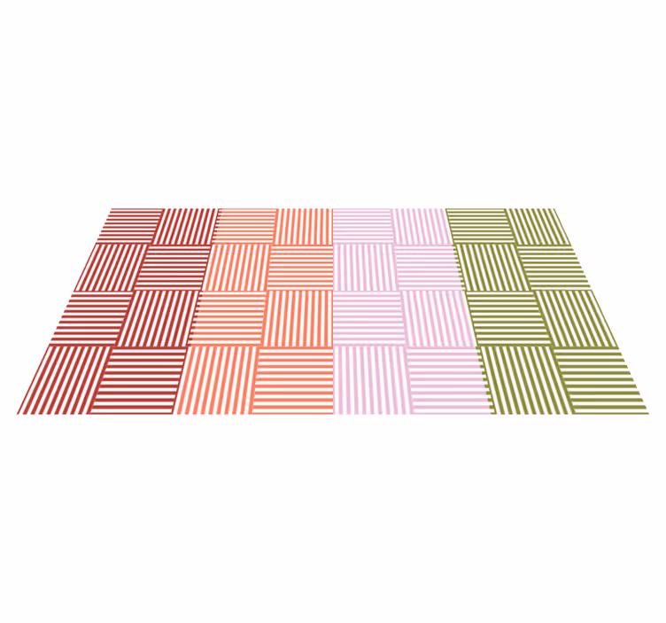 Alfombra de vinilo Cuadrados rayas de colores - TenVinilo