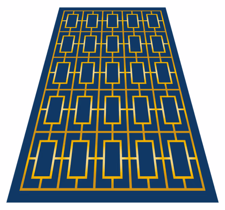 Alfombras vinílicas modernas Azul y dorado moderno - TenVinilo