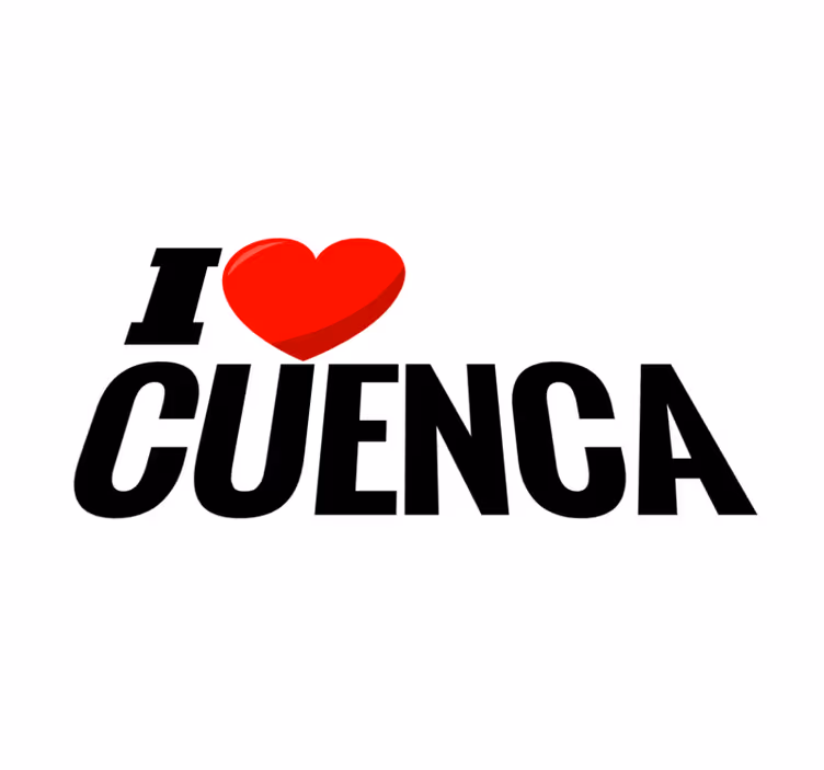 Alfombra vinílica frase I love Cuenca - TenVinilo