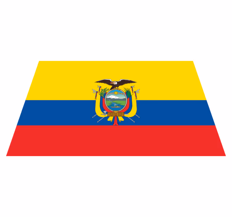 Alfombra vinílica rayas bandera Ecuador - TenVinilo