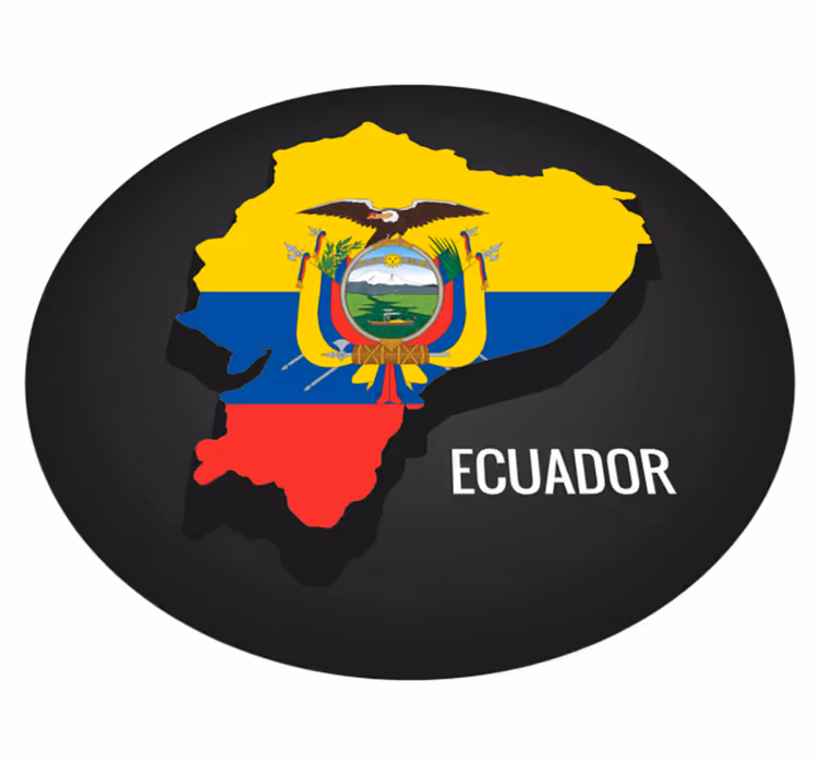 Alfombra de vinilo mapamundi Ecuador con bandera - TenVinilo