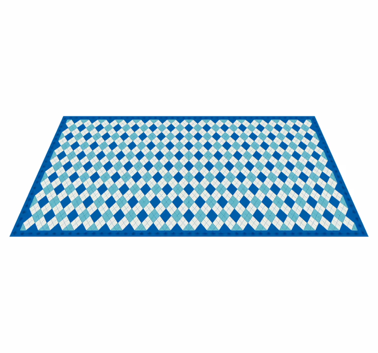 Alfombra de vinilo geométrica Rombos azules - TenVinilo