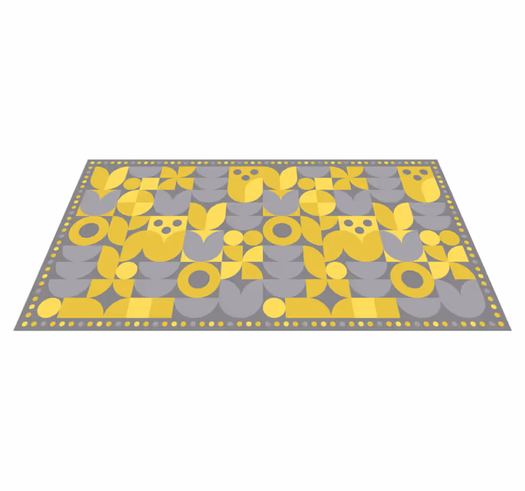 Alfombra vinílica geométrica patrón geométrico amarillo - TenVinilo