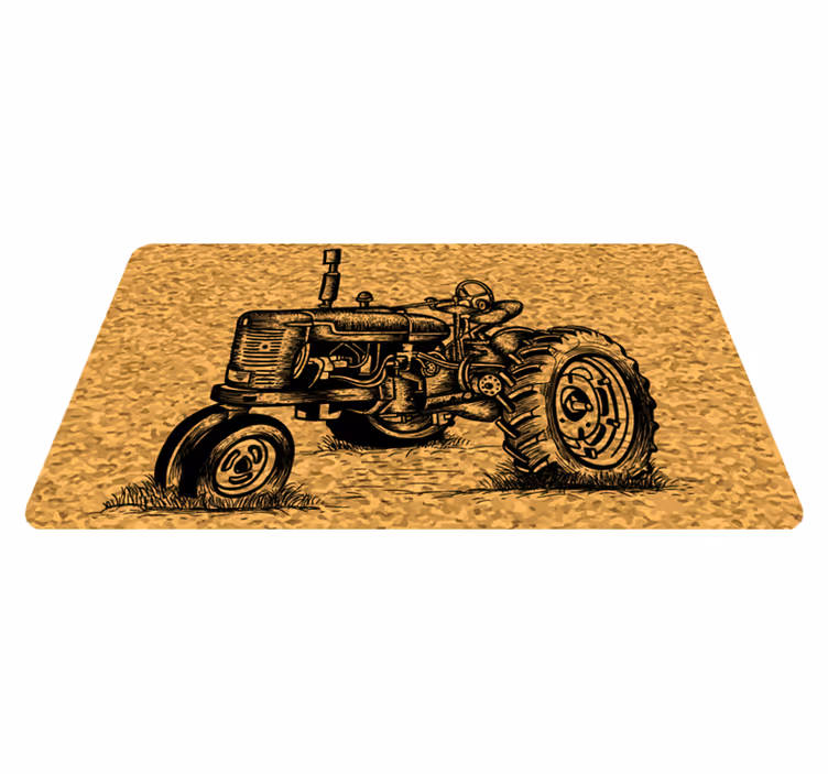 Alfombras vinílicas modernas Tractor silueta - TenVinilo