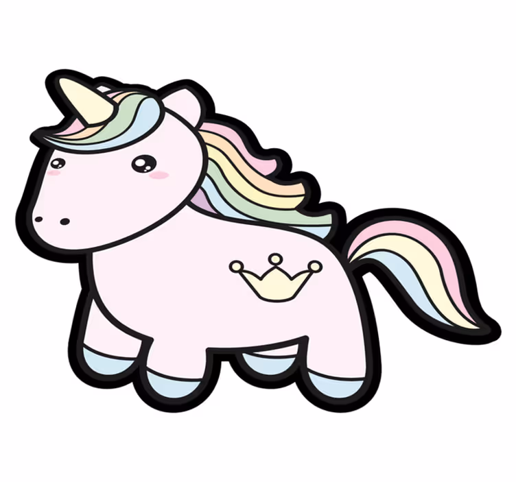 Alfombra vinílica dibujos animados de unicornio - TenVinilo