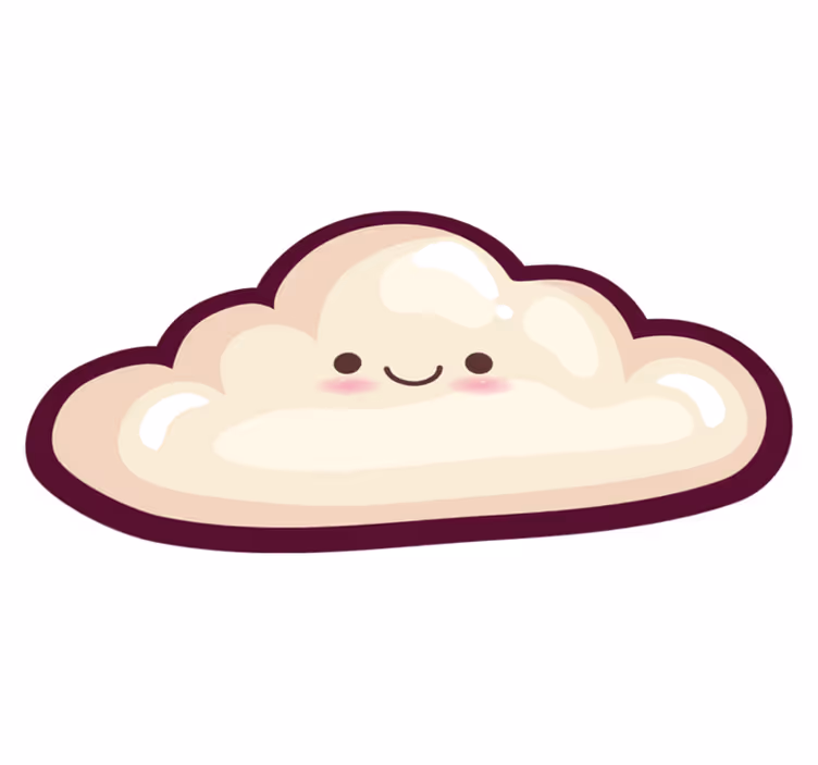 Alfombra vinílica infantil nube rosa sonriente - TenVinilo