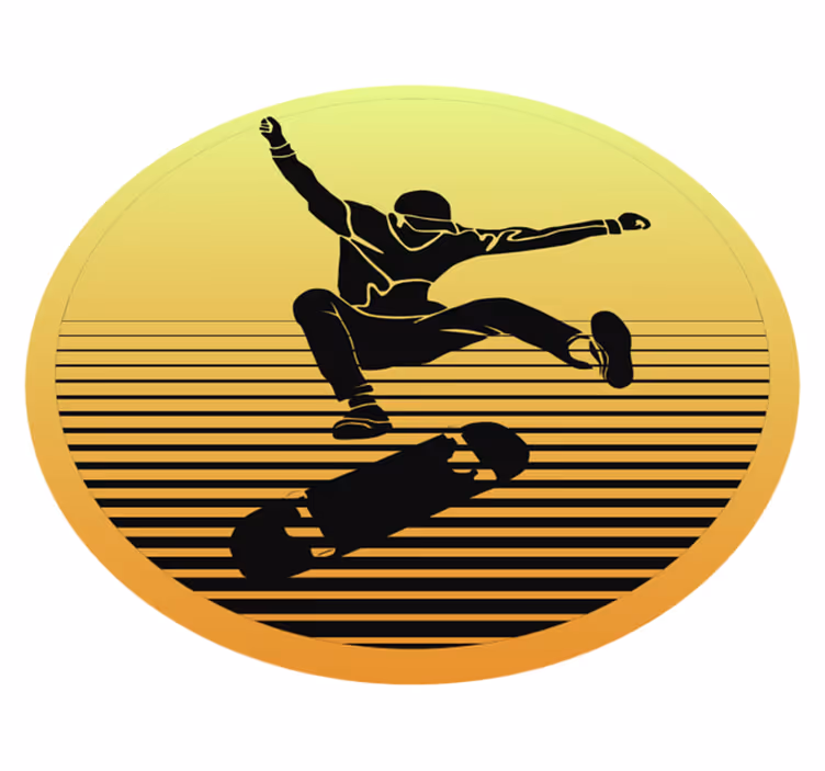 Alfombras vinílicas juvenils Silueta de patineta - TenVinilo