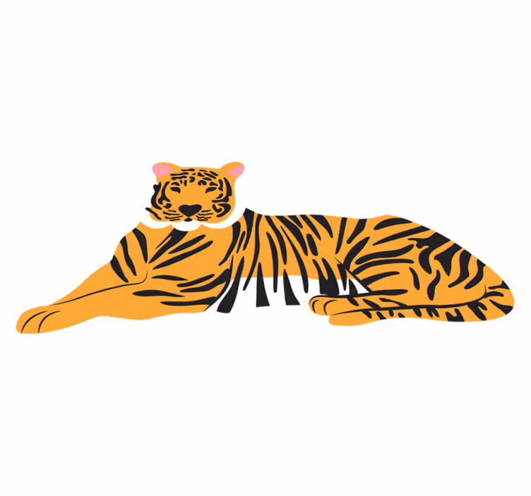 Alfombra vinílica de animales obra de arte del tigre - TenVinilo