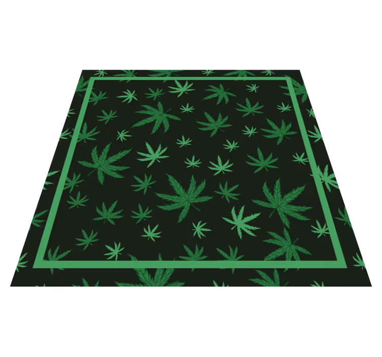 Alfombra vinílica de animales patrón de hoja de cannabis - TenVinilo