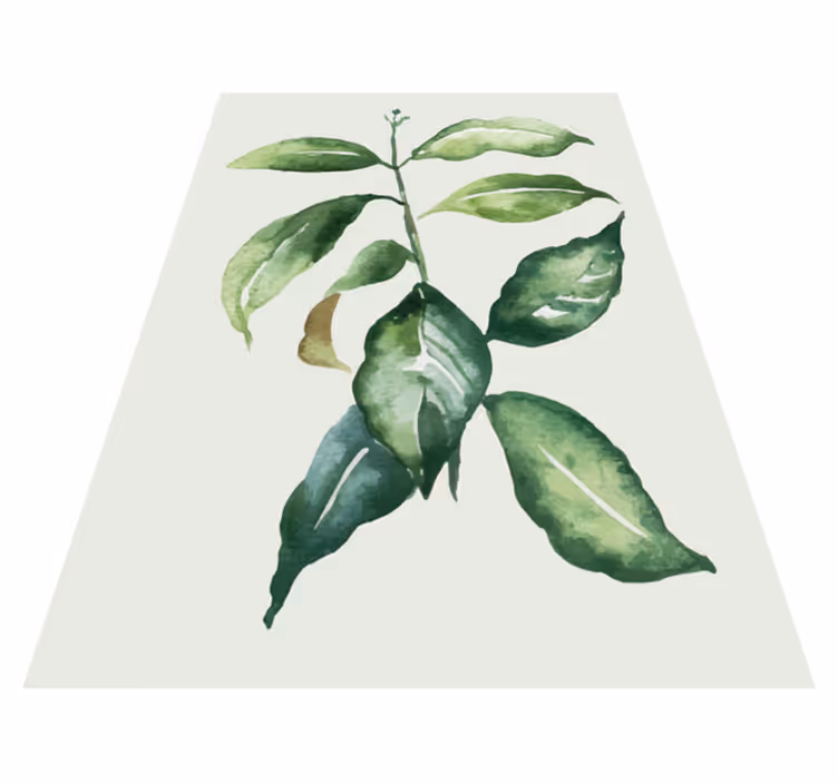Alfombra vinílica flores ilustración de hoja botánica - TenVinilo